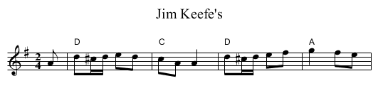 Jim Keefe's - staff notation