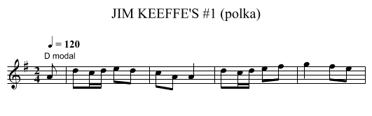 JIM KEEFFE'S #1 (polka) - staff notation
