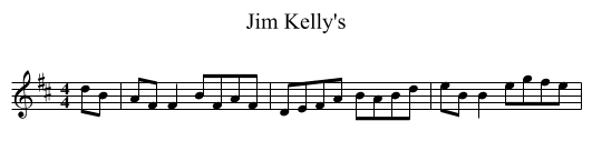 Jim Kelly's - staff notation