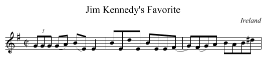 Jim Kennedy's Favorite - staff notation