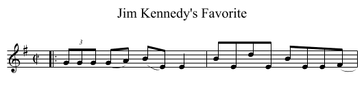 Jim Kennedy's Favorite - staff notation