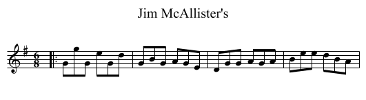 Jim McAllister's - staff notation
