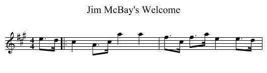 Jim McBay's Welcome - staff notation