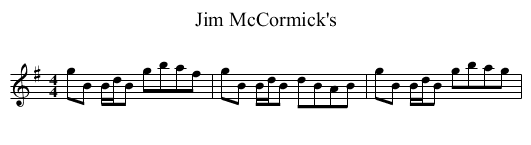 Jim McCormick's - staff notation
