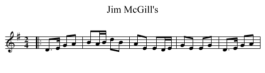 Jim McGill's - staff notation
