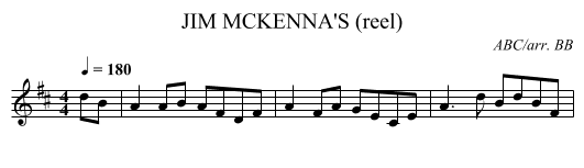 JIM MCKENNA'S (reel) - staff notation