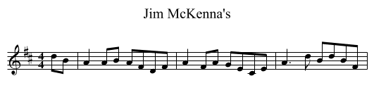 Jim McKenna's - staff notation