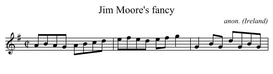Jim Moore's fancy - staff notation