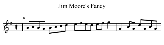 Jim Moore's Fancy - staff notation