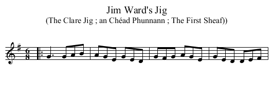 Jim Ward's Jig - staff notation