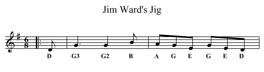 Jim Ward's Jig - staff notation