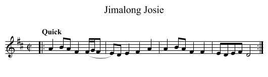Jimalong Josie - staff notation