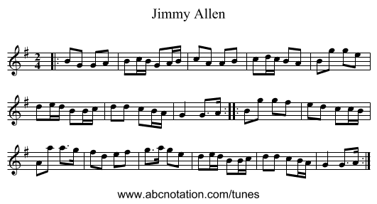 Jimmy Allen - staff notation
