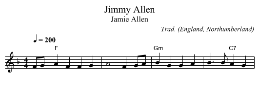 Jimmy Allen - staff notation