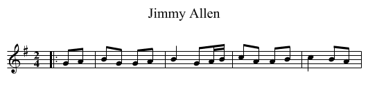 Jimmy Allen - staff notation