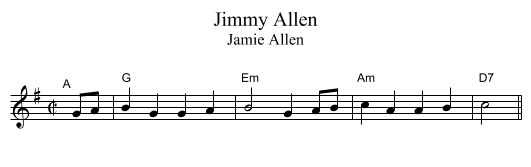 Jimmy Allen - staff notation