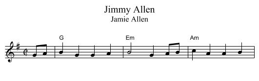 Jimmy Allen - staff notation