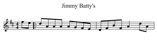 Jimmy Batty's - staff notation
