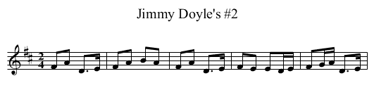 Jimmy Doyle's #2 - staff notation