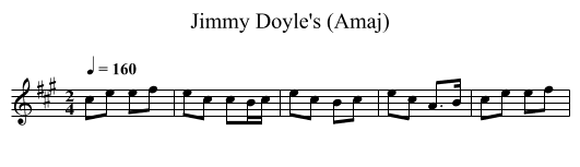 Jimmy Doyle's (Amaj) - staff notation