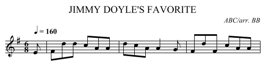 JIMMY DOYLE'S FAVORITE - staff notation