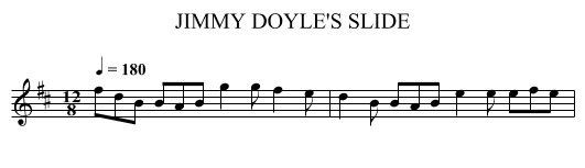 JIMMY DOYLE'S SLIDE - staff notation