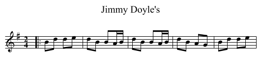 Jimmy Doyle's - staff notation