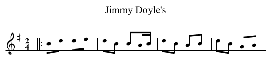 Jimmy Doyle's - staff notation