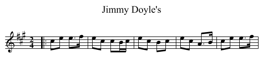 Jimmy Doyle's - staff notation