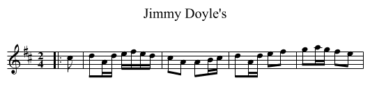 Jimmy Doyle's - staff notation