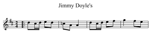 Jimmy Doyle's - staff notation