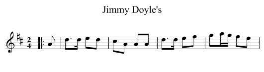 Jimmy Doyle's - staff notation