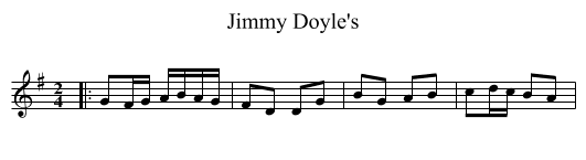 Jimmy Doyle's - staff notation