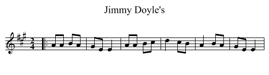 Jimmy Doyle's - staff notation