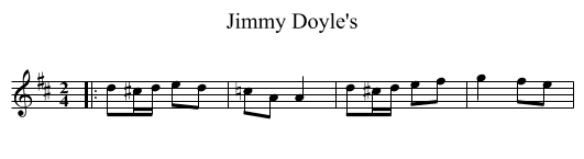 Jimmy Doyle's - staff notation