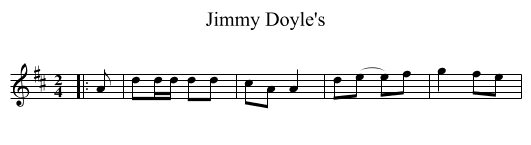 Jimmy Doyle's - staff notation