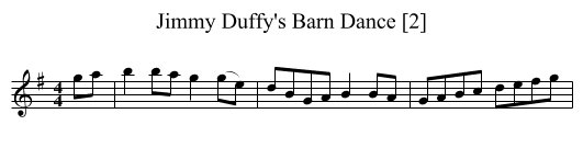 Jimmy Duffy's Barn Dance [2] - staff notation
