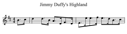 Jimmy Duffy's Highland - staff notation