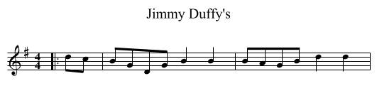 Jimmy Duffy's - staff notation