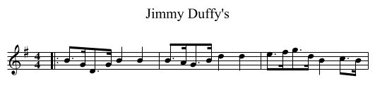 Jimmy Duffy's - staff notation