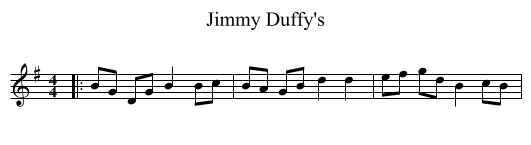 Jimmy Duffy's - staff notation