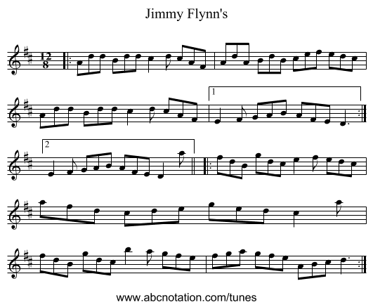 Jimmy Flynn's - staff notation