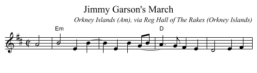 Jimmy Garson's March - staff notation