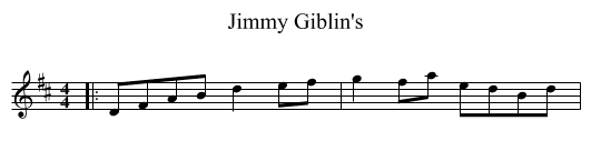 Jimmy Giblin's - staff notation