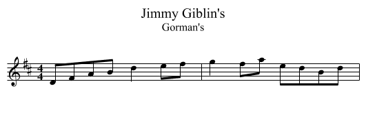 Jimmy Giblin's - staff notation