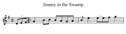 Jimmy in the Swamp - staff notation