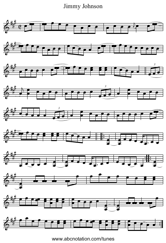 Jimmy Johnson - staff notation