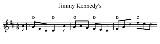 Jimmy Kennedy's - staff notation