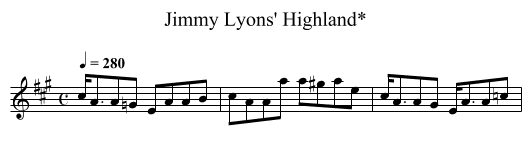 Jimmy Lyons' Highland* - staff notation
