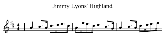 Jimmy Lyons' Highland - staff notation